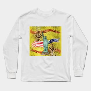 Softball cheetah America love Long Sleeve T-Shirt